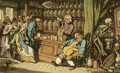 私は治療するための秘密の芸術を持っています。ルドルフ・アッカーマン（1764-1834）1814（アクアチント） 作： Thomas Rowlandson
